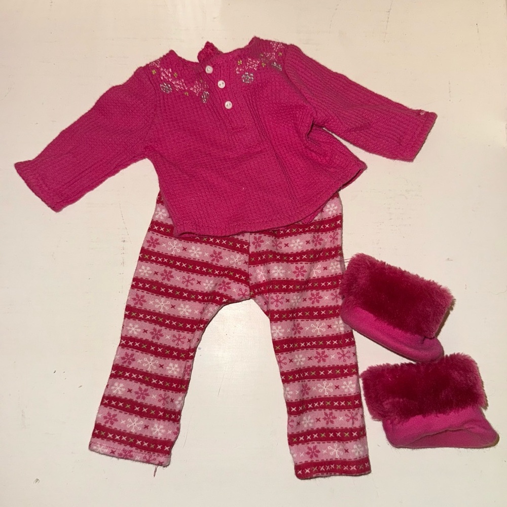 American Girl Pajamas set and sleeper boots